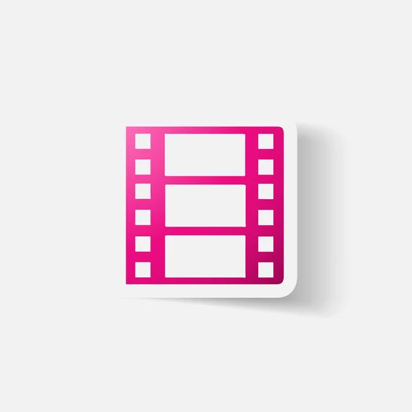 Paper clipped sticker: film — Stock Vector