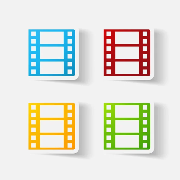 Papper klippt klistermärke: film — Stock vektor