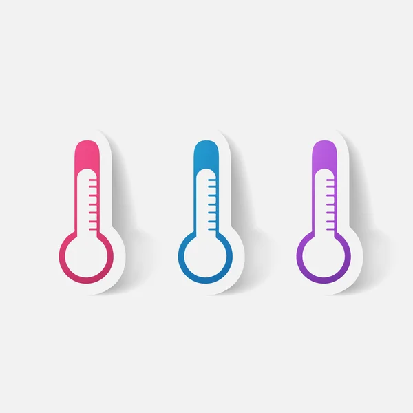 Aufkleber mit Büroklammern: Thermometer — Stockvektor