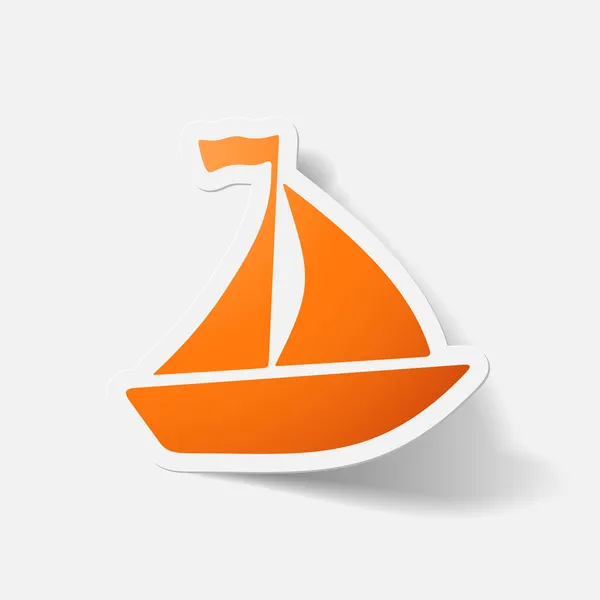 Papier geknipte sticker: zeilschip — Stockvector