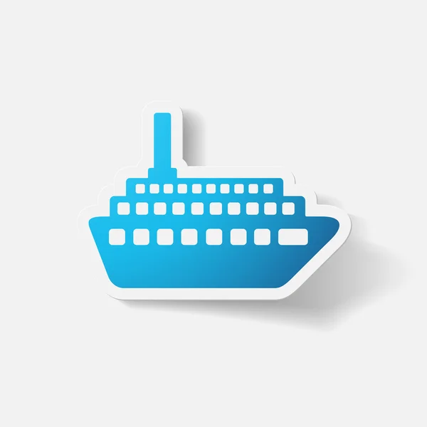 Papier geknipte sticker: motor schip — Stockvector