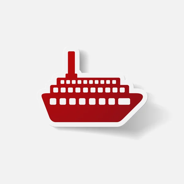 Papier geknipte sticker: motor schip — Stockvector