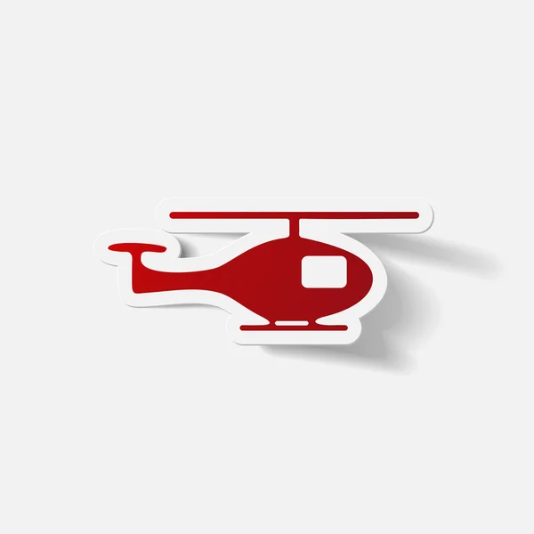 Paper clipped sticker: helicopter — Stock Vector