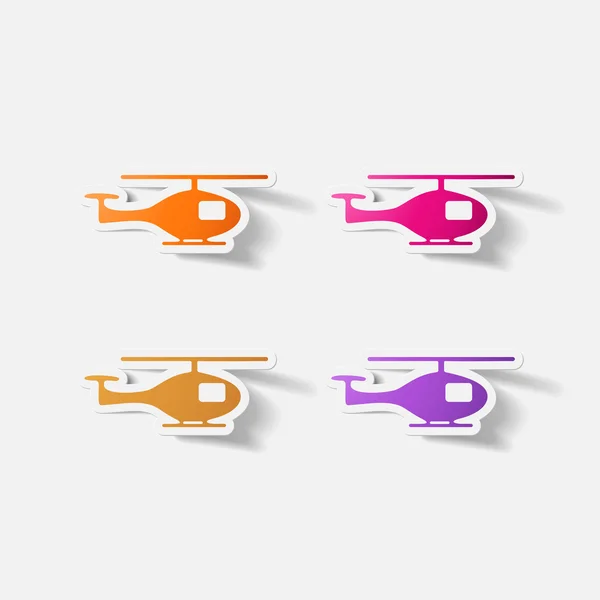 Papier geknipte sticker: helikopter — Stockvector