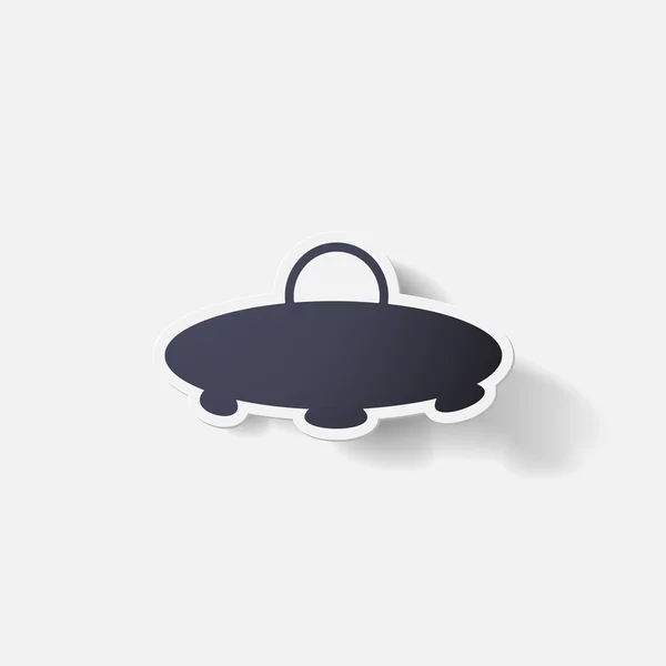 Sticker mit Büroklammern: ufo — Stockvektor