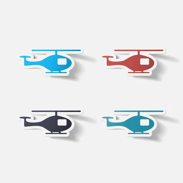 Papier geknipte sticker: helikopter — Stockvector