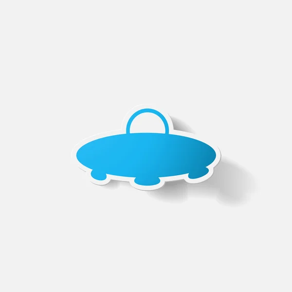 Sticker mit Büroklammern: ufo — Stockvektor