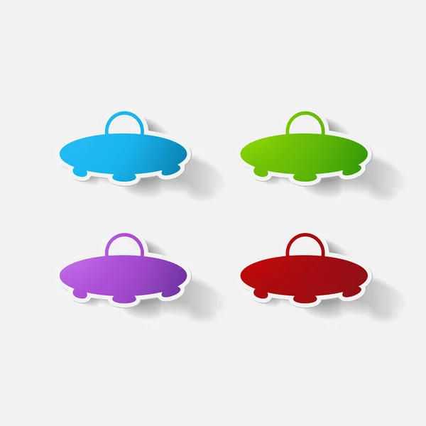 Papier geknipte sticker: ufo — Stockvector