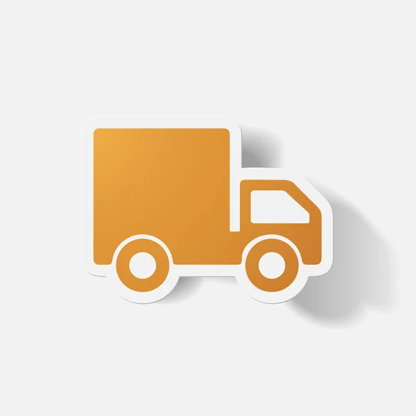 Autocollant coupé en papier : camion — Image vectorielle