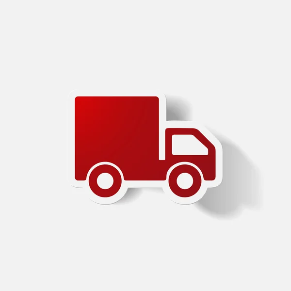 Papier geknipte sticker: vrachtwagen — Stockvector