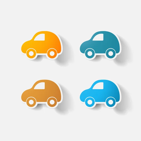 Paper clipped sticker: car — Stock Vector
