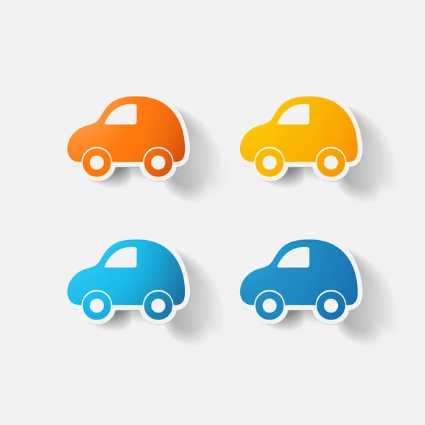 Paper clipped sticker: car — Stock Vector