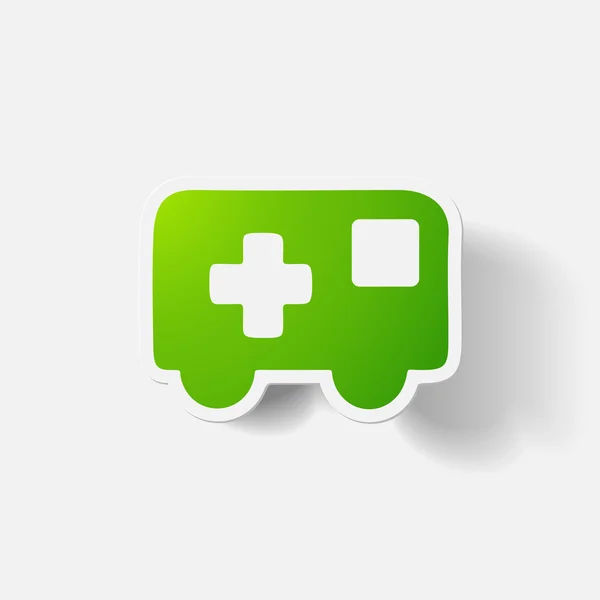 Papier geknipte sticker: ambulance — Stockvector