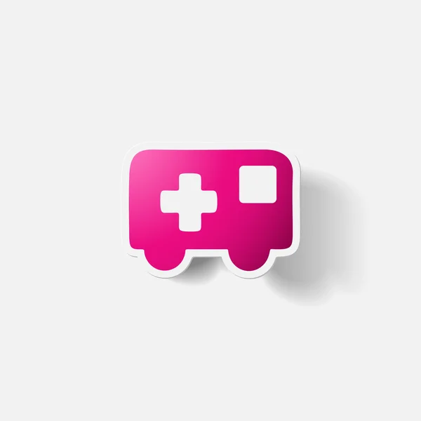 Papier geknipte sticker: ambulance — Stockvector