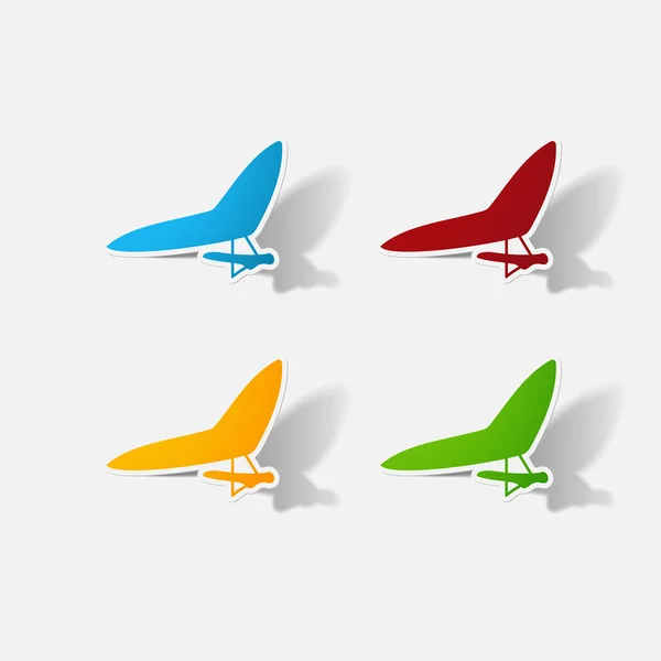 修剪的贴纸： 悬挂式滑翔机 — 图库矢量图片