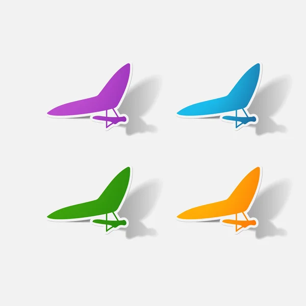 Sticker papier clippé : deltaplane — Image vectorielle