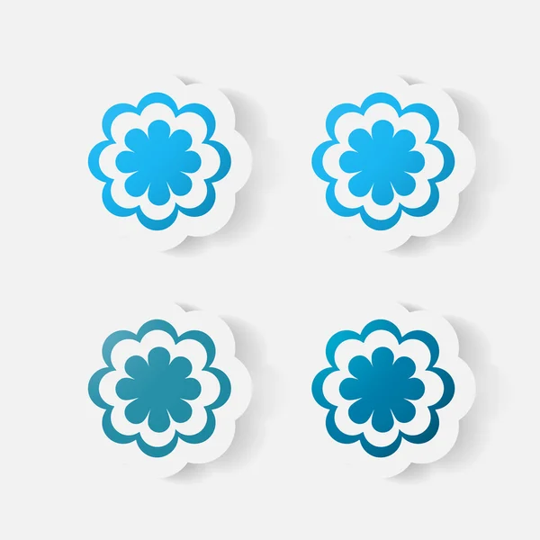 Realistische papier sticker: bloemen. Kamille — Stockvector