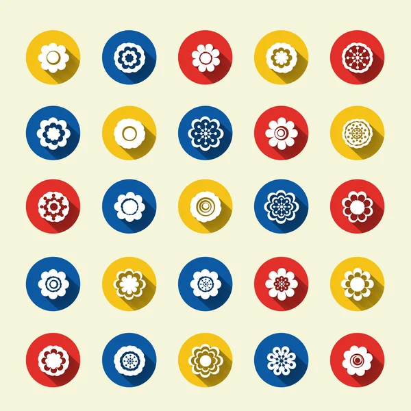 Sticker papier clippé : ensemble de fleurs — Image vectorielle