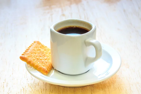 Coffee with Cookies on Wooden Table. — Stock Photo, Image