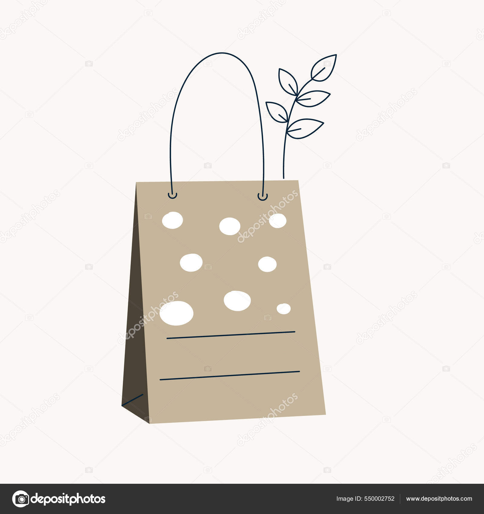 Image vectorielle Sac écologique réutilisable et recyclable kraft