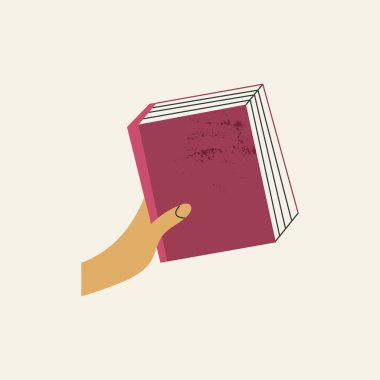 Kadınların el ele tutuşması, beyaz arka planda izole edilmiş yassı çizgi film çizimi. Öğrenci kolu. Eğitim ve bilgi kavramı. Edebiyat, kütüphane günü, kültür festivali