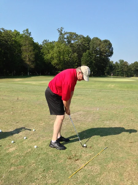 Golf les, praktijk golf. — Stockfoto