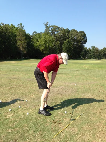 Golf les, praktijk golf. — Stockfoto
