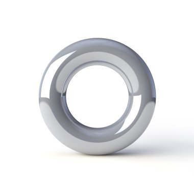 torus beyaz bir arka plan üzerinde gümüş