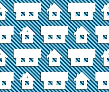 çizgili arka planda evlerin desen