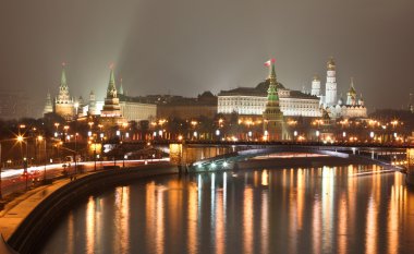 gece Moskova manzara