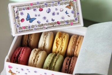 renkli Fransız macarons