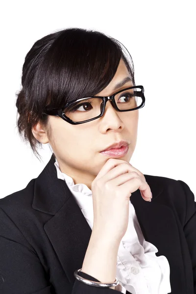 Young business woman thinking — Stock Photo, Image