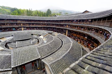 hakka cezaevi tulou duvarlı köy fujian, Çin