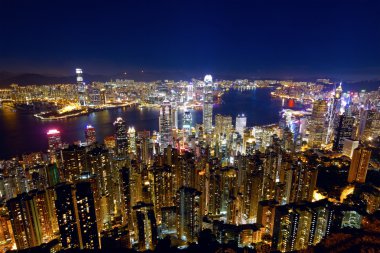 Hong kong şehir gece