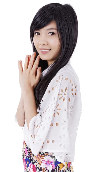 Asiático menina sorriso — Fotografia de Stock