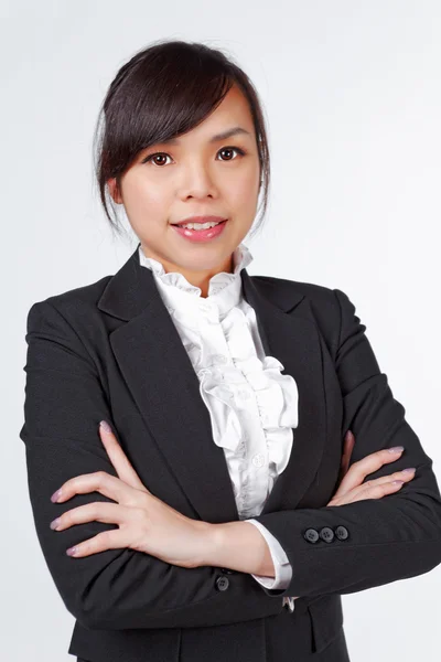 Asian woman smile face on white — Stock Photo, Image