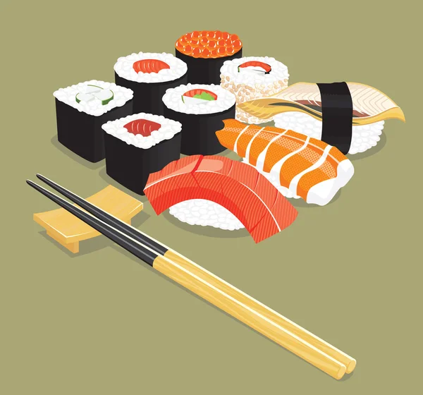 Sushi. — Vetor de Stock