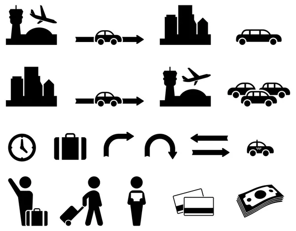 Airport transfer icon set — Stock Vector