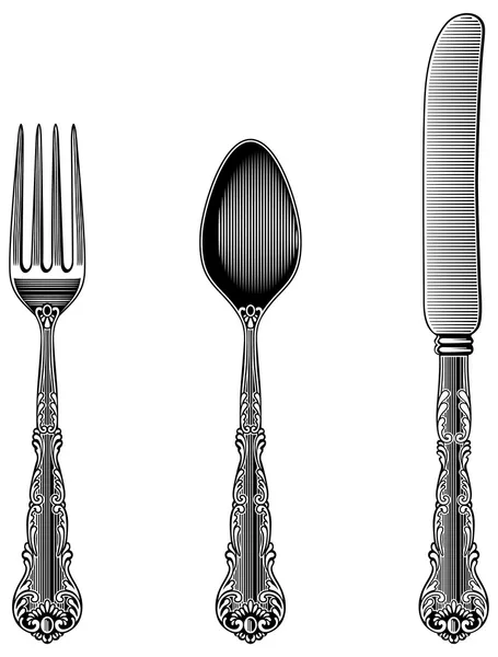Antique Cutlery — Stock Vector