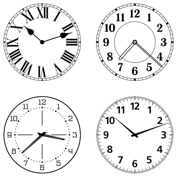 Conjunto de diferentes caras del reloj — Archivo Imágenes Vectoriales