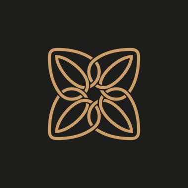 Soyut çiçek monogram logo tasarım şablonu. Stok vektör illüstrasyonu.