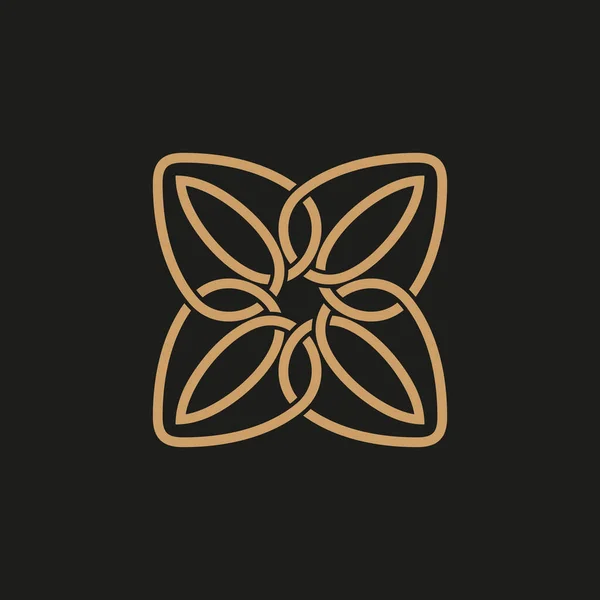 Plantilla Diseño Logotipo Monograma Flor Abstracta Stock Vector Ilustración — Vector de stock