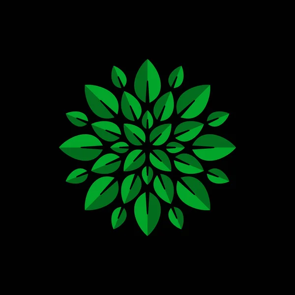 Plantilla Logotipo Hojas Verdes Emblema Vector Stock — Vector de stock