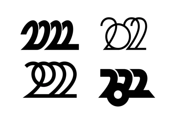 Шаблон Логотипу 2022 Року Монохромна Векторна Емблема Сток Векторні Ілюстрації — стоковий вектор