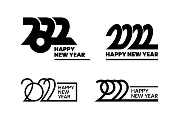 2022 Modelo Logotipo Feliz Ano Novo Emblema Cor Com Texto — Vetor de Stock