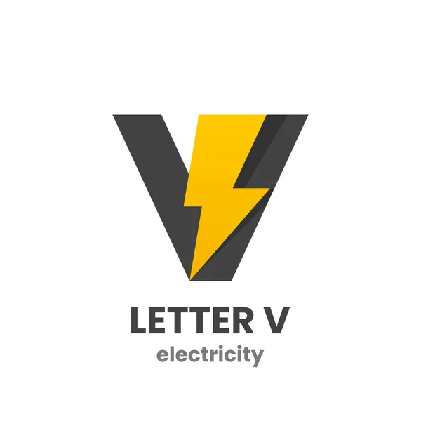 Carta Modelo Logotipo Eletricidade Carta Relâmpago Abstrato Símbolo Vector — Vetor de Stock