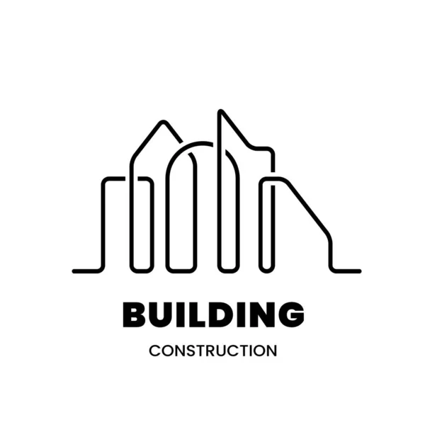 Πρότυπο Σχεδιασμού Λογότυπου Κατασκευής Κτιρίων Αφηρημένο Τοπίο Της Πόλης Έμβλημα Διανυσματικά Γραφικά
