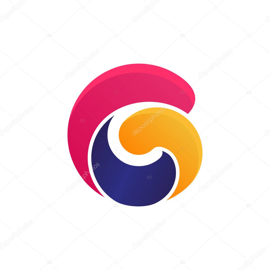 Letter G logo design template. Modern colorful vector emblem. Stock vector illustration.