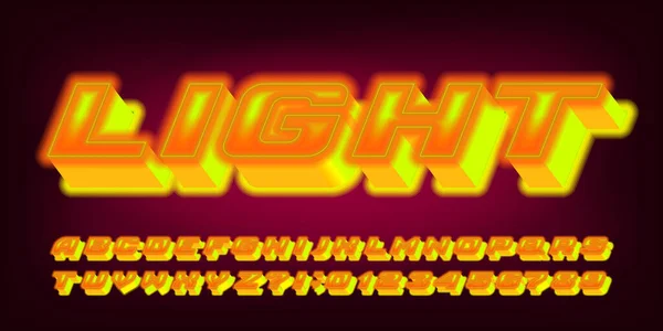 Licht Alfabet Lettertype Neon Letters Cijfers Voorraad Vector Lettertype Voor Rechtenvrije Stockvectors