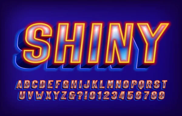 Shiny Alphabet Font Neon Letters Numbers Stock Vector Typeface Your Stock Illustration